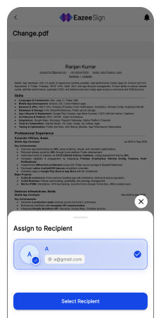 Assign for signature