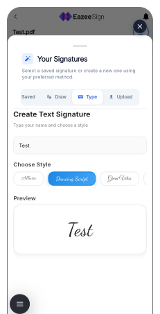 Upload Signature
